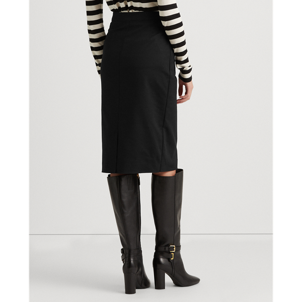 Jupe crayon double face boutonn&eacute;e Lauren en Noir 5