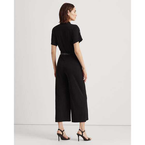 Polo Black Belted Stretch Jersey Jumpsuit Lauren 5