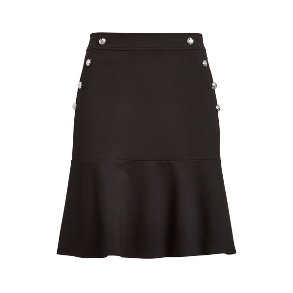 Button-Trim Ponte Skirt Lauren 1