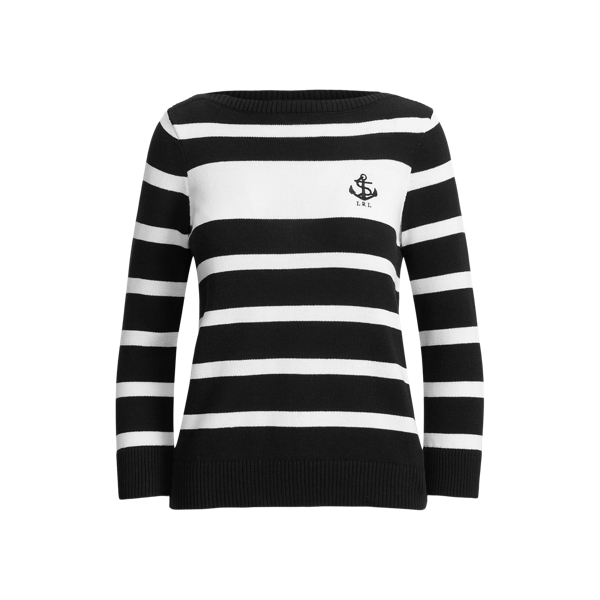 Striped Cotton Boatneck Jumper Lauren 1