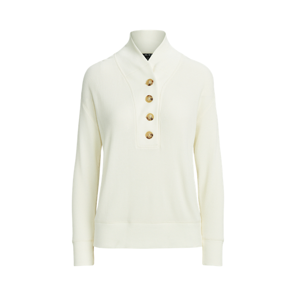Thermal Waffle-Knit Sweatshirt Lauren 1