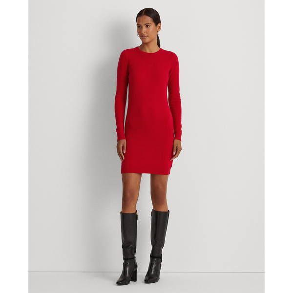 Cashmere Maglia Rosso Donna Abito In Maglia Di Lana E Cashmere Da