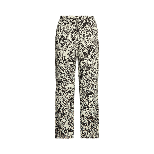 Paisley-Print Crepe Wide-Leg Pant Lauren Woman 1