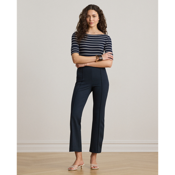 Maglietta a righe con scollo a barchetta Lauren Petite in Blu navy Lauren/Bianco 4