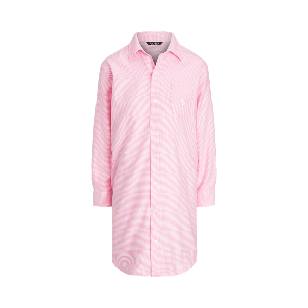 Houndstooth Brushed Twill Sleep Shirt Lauren 1