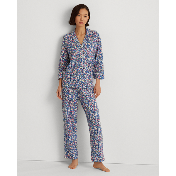 Pijama de algod&oacute;n con flores