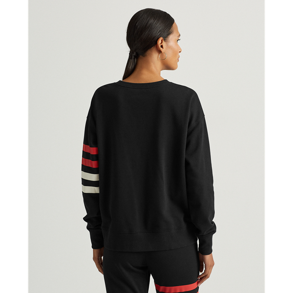 Pullover in spugna con logo Lauren in Nero 5