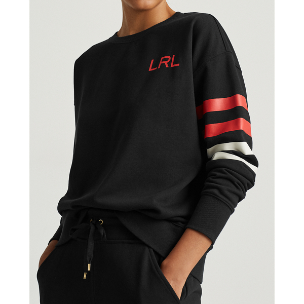 Pullover in spugna con logo Lauren in Nero 6