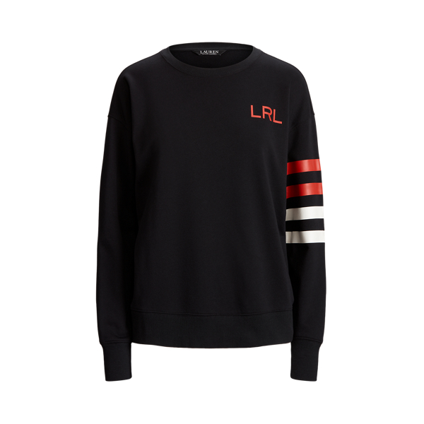 Pullover in spugna con logo Lauren in Nero 2