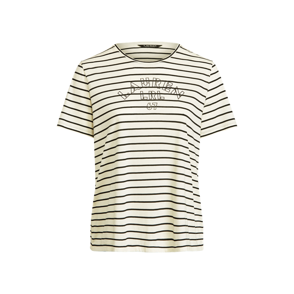 Striped Logo Jersey T-Shirt Lauren Woman 1