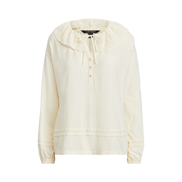 Eyelet Cotton-Blend Top Lauren 1