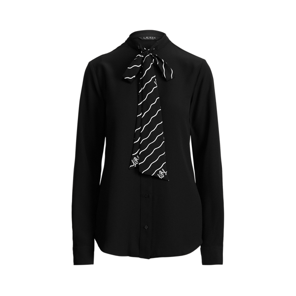 Chemise lavalli&egrave;re &agrave; effet vague ray&eacute; Lauren en 1