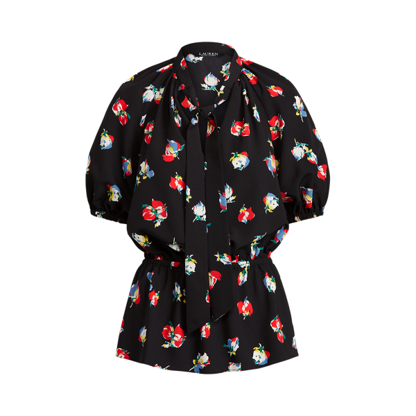 Floral Crepe Peplum Blouse Lauren 1
