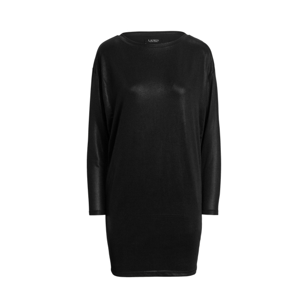 Vestido camiseiro de malha e estampado foil Lauren em 1