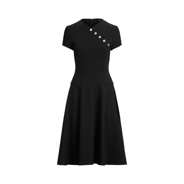 Robe &agrave; manches courtes en jersey ponte Lauren en Noir 2