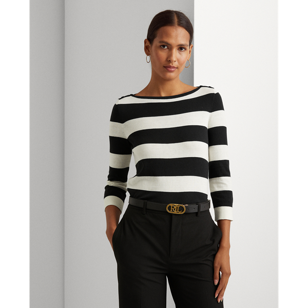 Striped Cotton-Blend Sweater