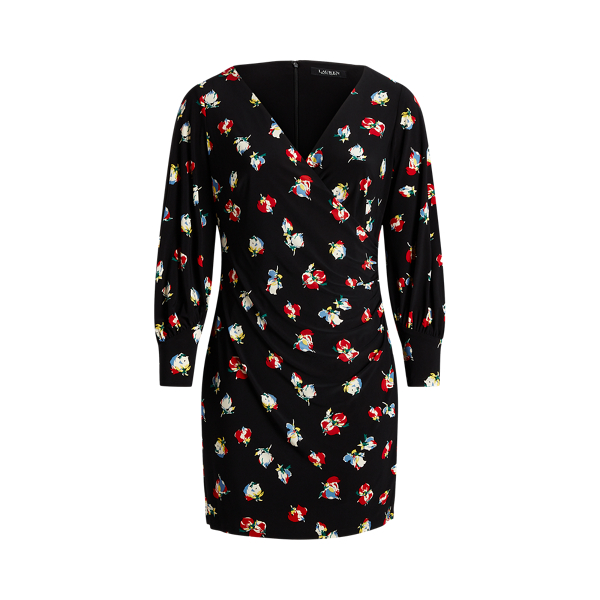 Robe col en&nbsp;V crois&eacute; en jersey Lauren Woman en 1