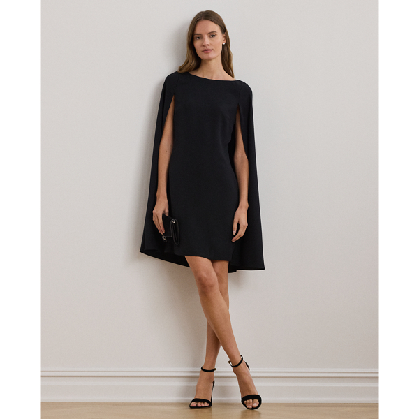 Cape Georgette Cocktail Dress Ralph Lauren