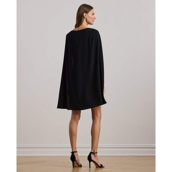 Cape Georgette Cocktail Dress