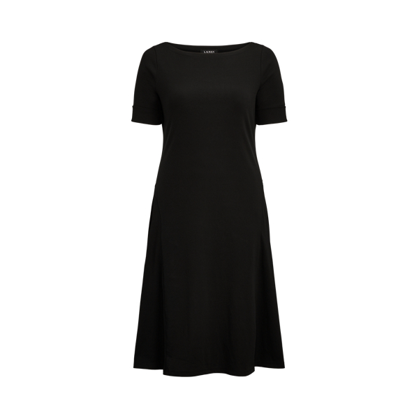 Stretch Cotton Midi Dress Lauren Woman 1