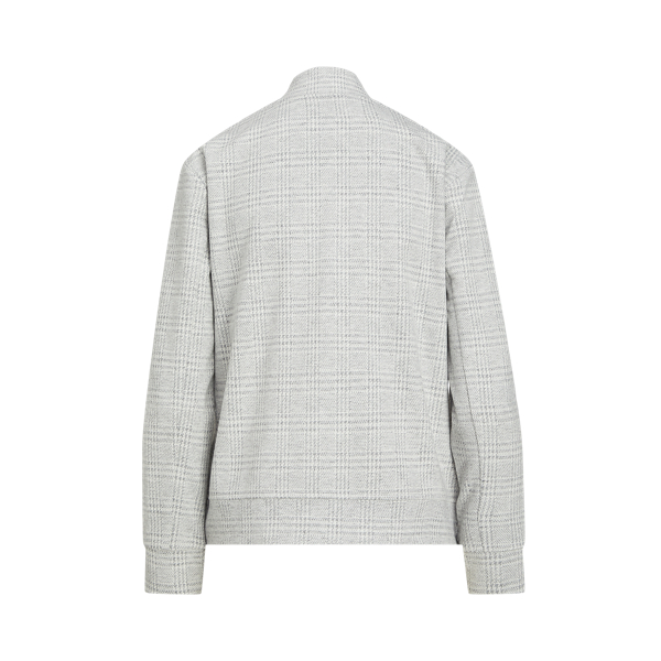 Pearl Grey/Mas Cream Glen Plaid Jacquard Bomber Jacket Lauren 2