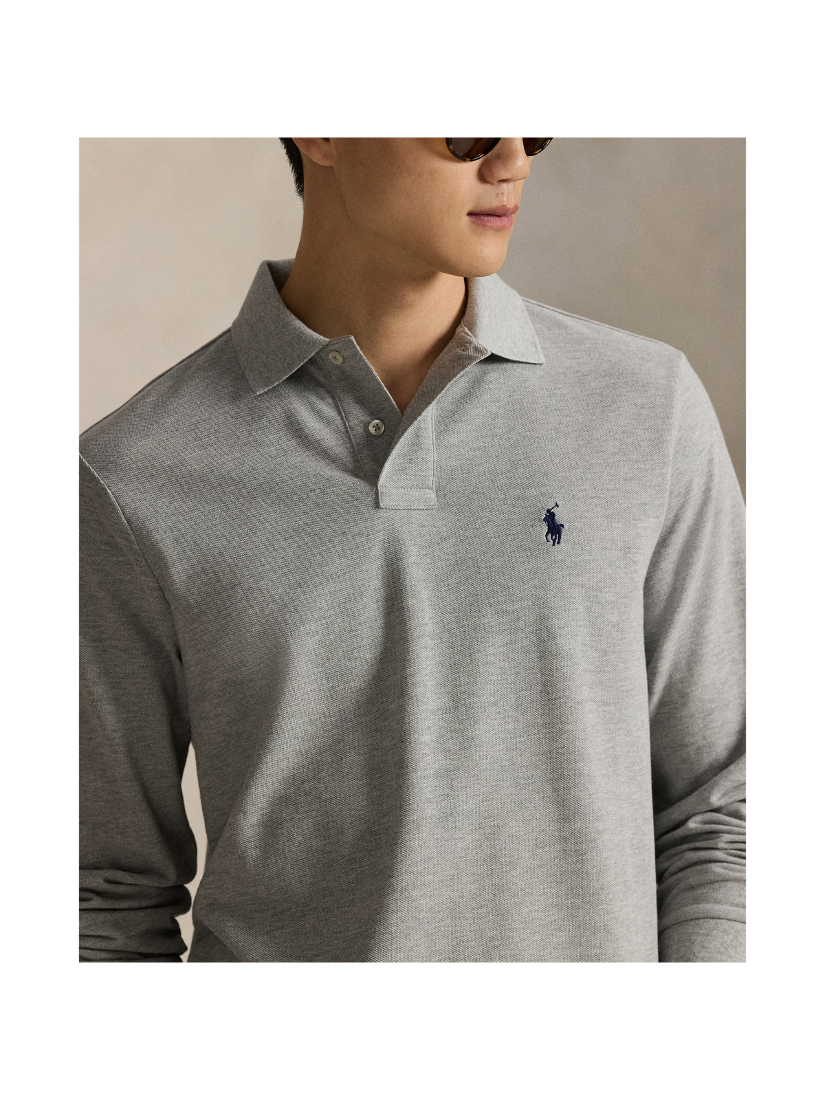 Мужские рубашки Ralph Lauren Mesh Long-Sleeve Polo Shirt – All Fits — фото 3