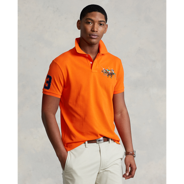 Mens orange ralph lauren polo shirt best sale