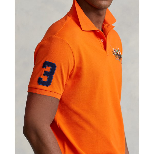 Sailing Orange Custom Slim Fit Triple-Pony Polo Shirt Polo Ralph Lauren 6