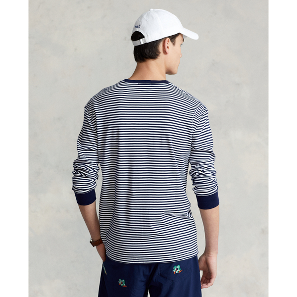 Refined Navy/White Classic Fit Striped Soft Cotton T-Shirt Polo Ralph Lauren 5
