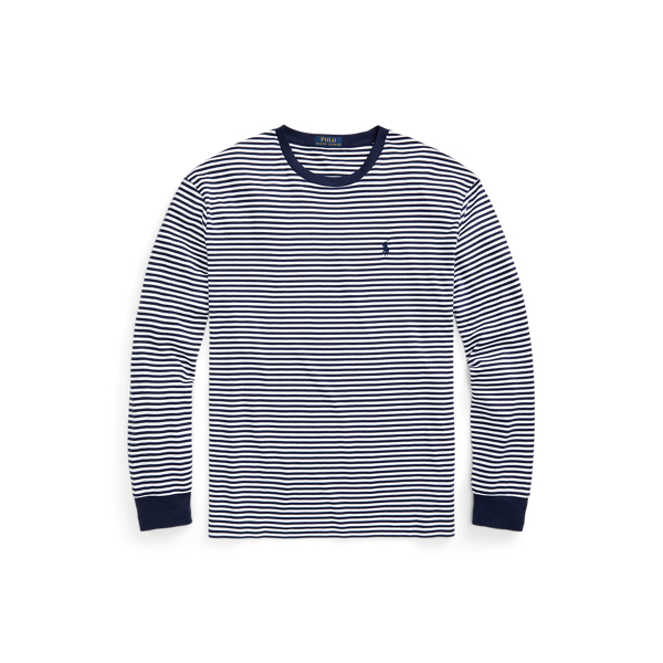 Refined Navy/White Classic Fit Striped Soft Cotton T-Shirt Polo Ralph Lauren 2