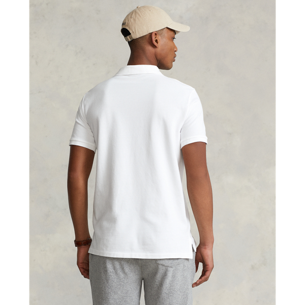 White Classic Fit Big Pony Mesh Polo Shirt Polo Ralph Lauren 5