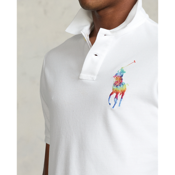 White Classic Fit Big Pony Mesh Polo Shirt Polo Ralph Lauren 6