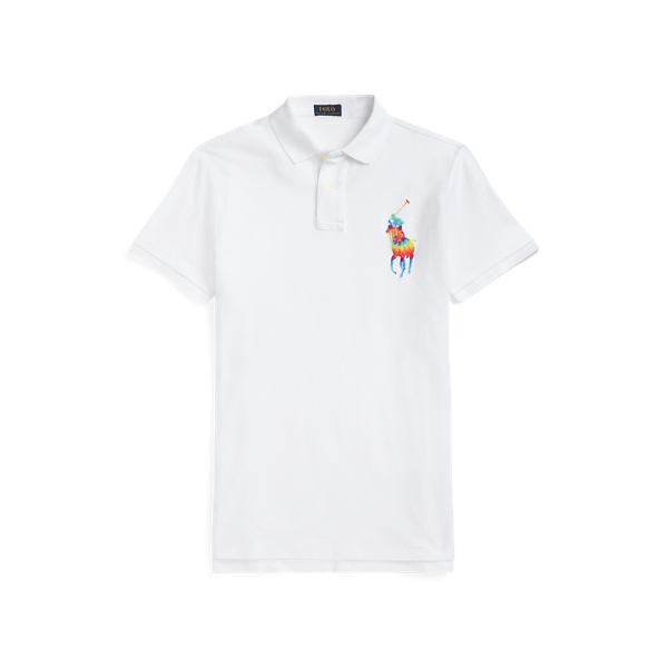 White Classic Fit Big Pony Mesh Polo Shirt Polo Ralph Lauren 2