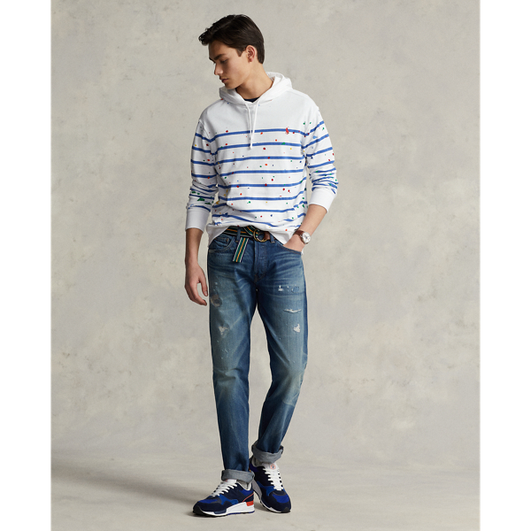 Paint-Splatter Striped Spa Terry Hoodie