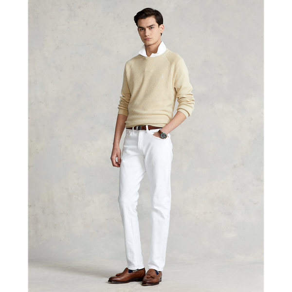 Tallow Cream Heather Cotton Crewneck Sweater Polo Ralph Lauren 4