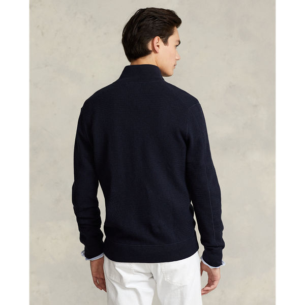 ★★POLO RALPH LAUREN★★ Full Zip Cotton Sweater Blue MNPOS Cable-Knit Cotton Full-Zip Sweater | Ralph Lauren