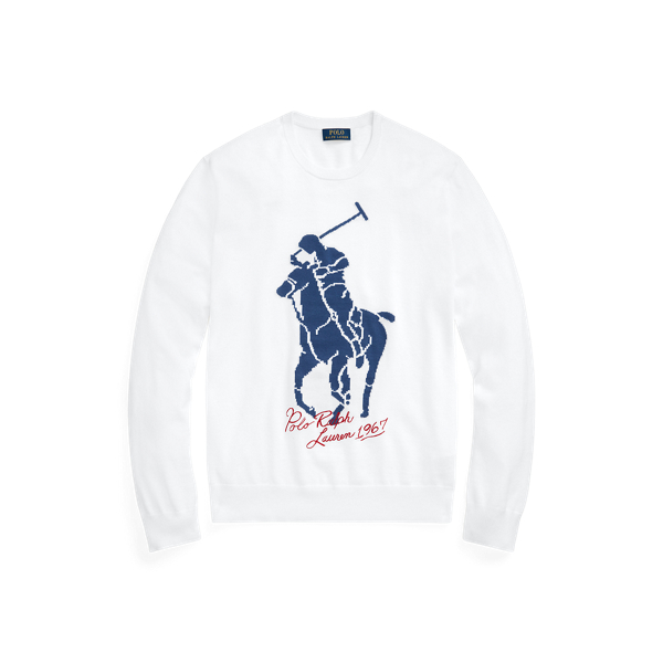 White Big Pony Cotton Sweater Polo Ralph Lauren 2