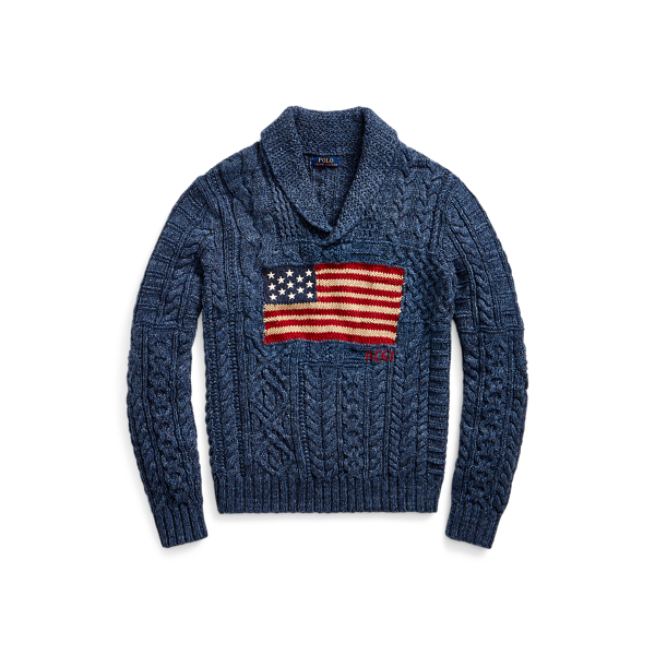 Aran-Knit Flag Jumper Polo Ralph Lauren 1