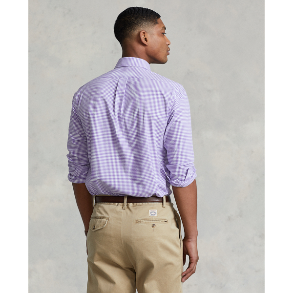 Lavender/White Classic Fit Stretch Poplin Shirt Polo Ralph Lauren 5