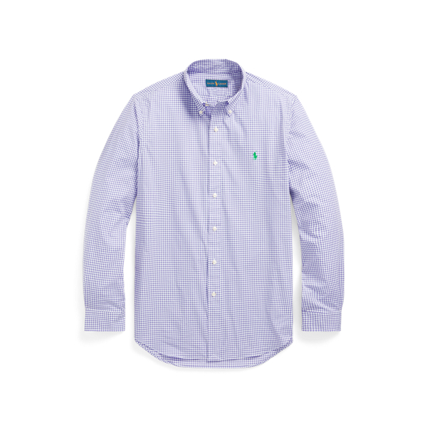 Lavender/White Classic Fit Stretch Poplin Shirt Polo Ralph Lauren 2