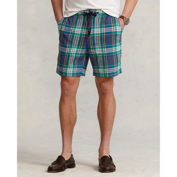 Navy/Green Multi 8-Inch Relaxed Fit Plaid Flannel Short Polo Ralph Lauren 4