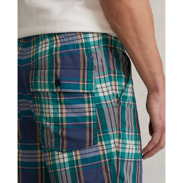 Navy/Green Multi 8-Inch Relaxed Fit Plaid Flannel Short Polo Ralph Lauren 6