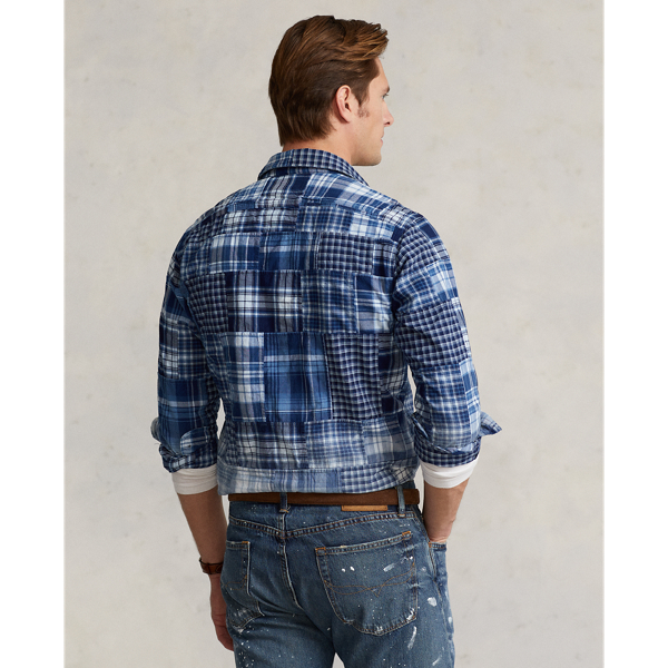 Indigo Patchwork Classic Fit Ombr&eacute; Patchwork Shirt Polo Ralph Lauren 5
