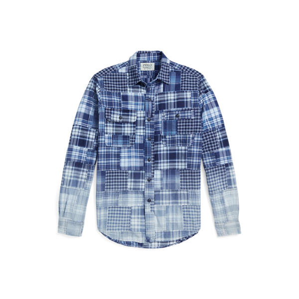 Indigo Patchwork Classic Fit Ombr&eacute; Patchwork Shirt Polo Ralph Lauren 2