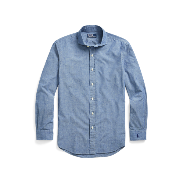 Custom Fit Indigo Chambray Shirt Polo Ralph Lauren 1