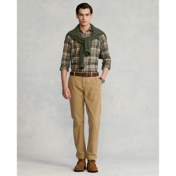 Olive/Cream Multi Custom Fit Plaid Twill Shirt Polo Ralph Lauren 4