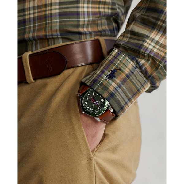 Olive/Cream Multi Custom Fit Plaid Twill Shirt Polo Ralph Lauren 6