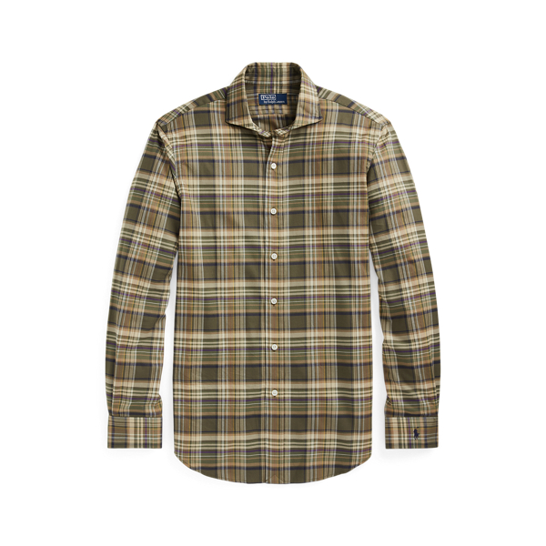 Olive/Cream Multi Custom Fit Plaid Twill Shirt Polo Ralph Lauren 2