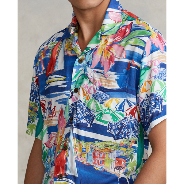 Sur La Plage Classic Fit Riviera-Print Camp Shirt Polo Ralph Lauren 6