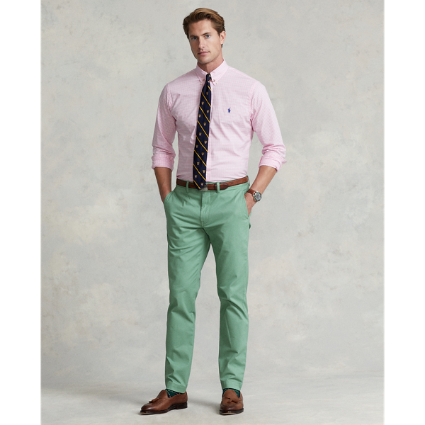 Pink/White Slim Fit Gingham Stretch Poplin Shirt Polo Ralph Lauren 4